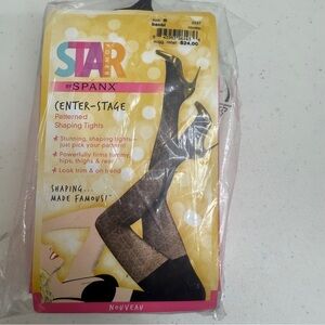 Star Power by SPANX Women's Shaping Tights Size B Black Center-Stage Patterned